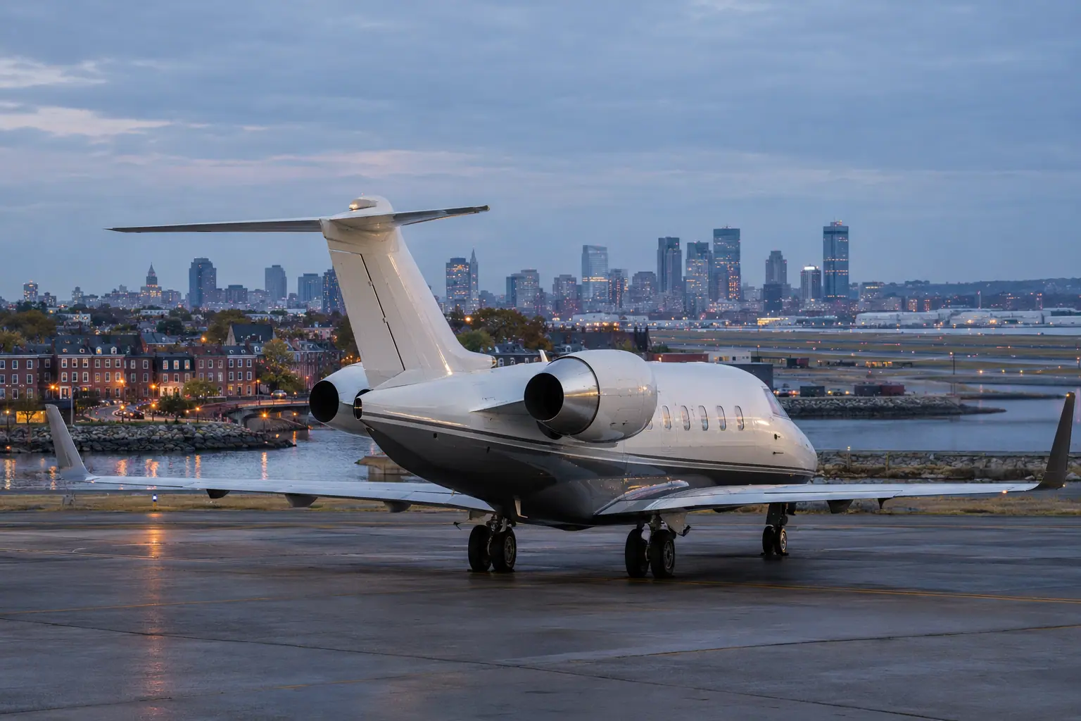 Private jet in Boston